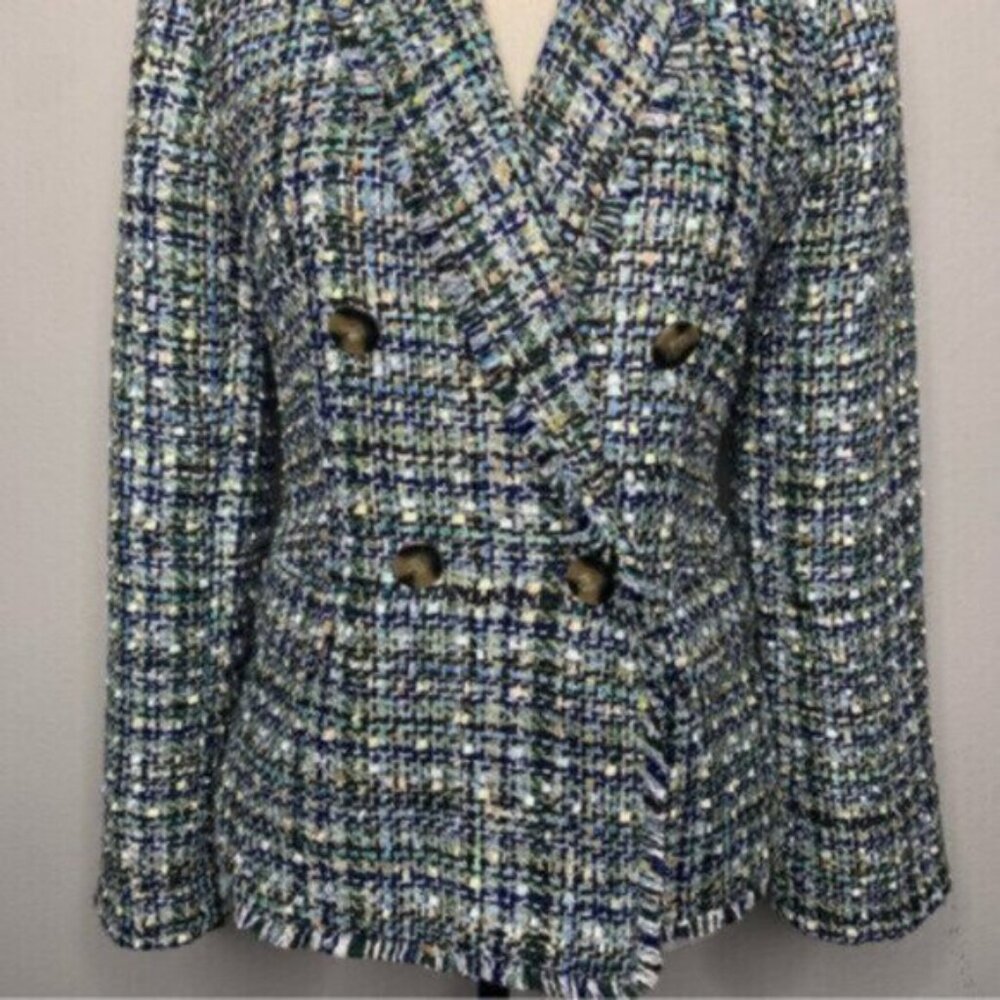 NWT Ann Taylor Tweed Shimmer Tailored Double Breasted Blazer - Picture 8 of 14